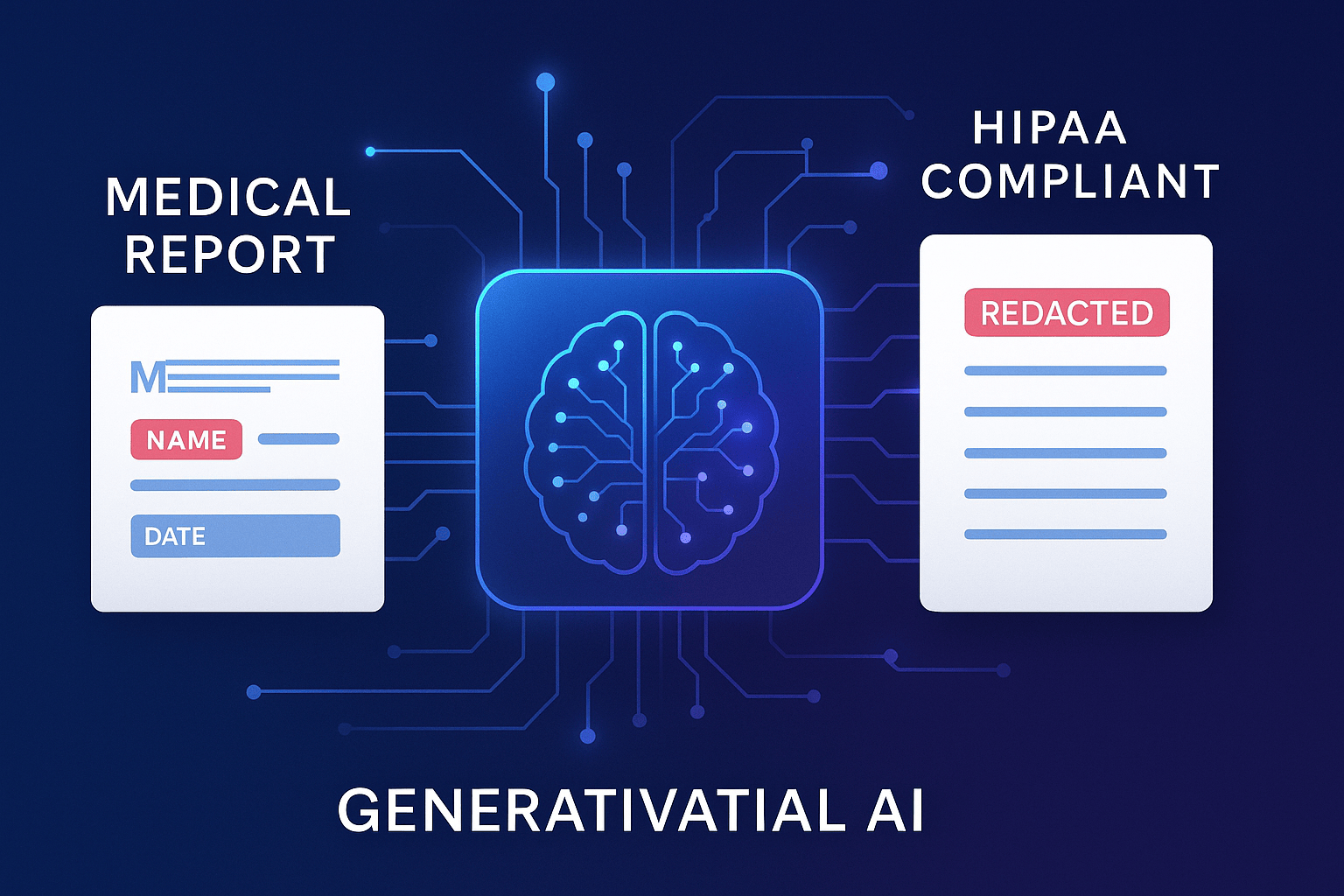 Medical Report De-identification with Generative AI
